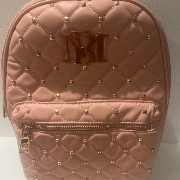 Badgley Mischka Diamond Quilted light Pink Backpack - Picture 2 of 9